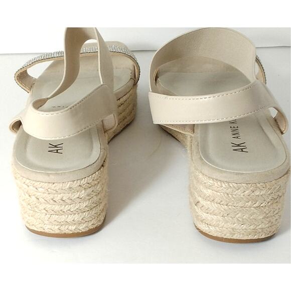 Anne Klein Natalia Sandals Women's Size 9.5M Espadrill Rhinestone Strappy - Picture 4 of 10